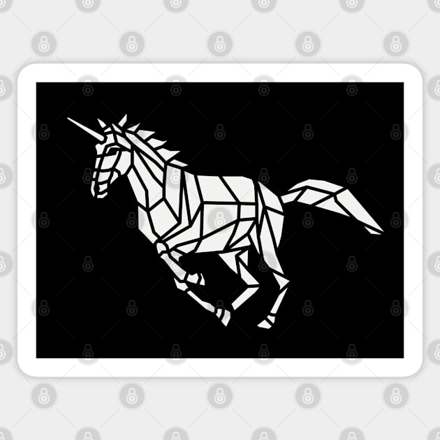 Origami Unicorn Sticker by shaldesign